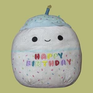 Kellytoy Squishmallow Birthday Cake Plush Fair Condition Washed & Sanitized READ